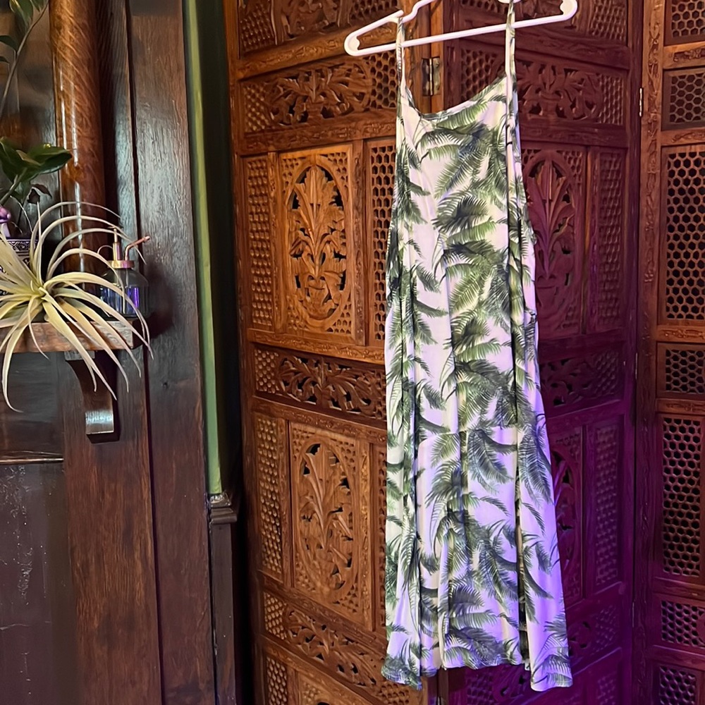 Palm Tree Slip Dress Small